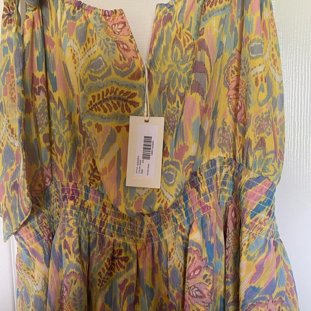 Ramy Brook Yellow Ruffled Tiered Sundress XXL - Picture 3 of 6